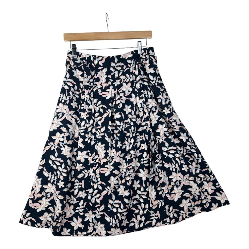 Banana‎ Republic Floral Print Midi Skirt size 2 Blue